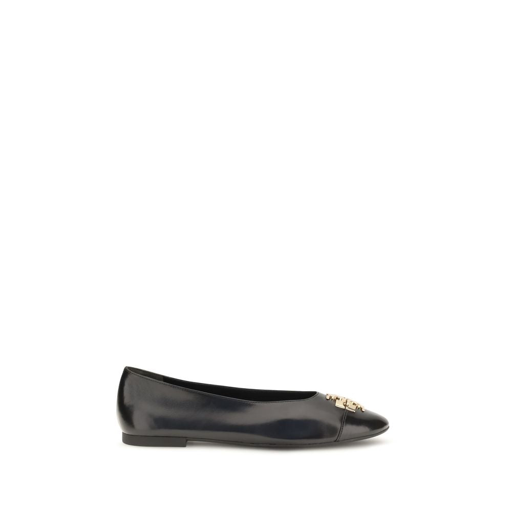 Tory Burch Charlie Black Goatskin Ballet Flats