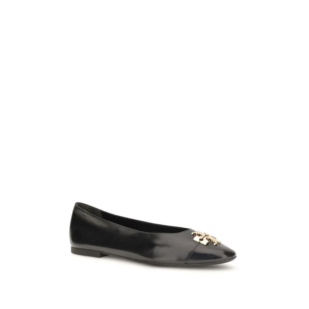 Tory Burch Charlie Black Goatskin Ballet Flats