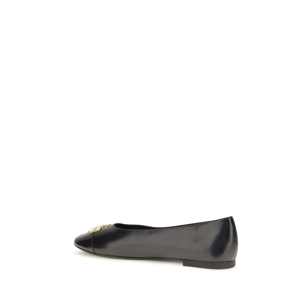 Tory Burch Charlie Black Goatskin Ballet Flats
