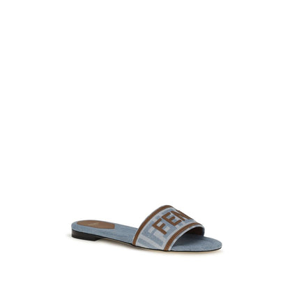 Blue Polyamide Flat Sandals