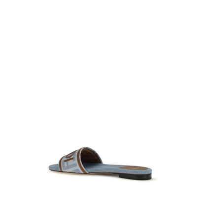 Blue Polyamide Flat Sandals