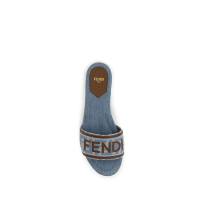 Blue Polyamide Flat Sandals