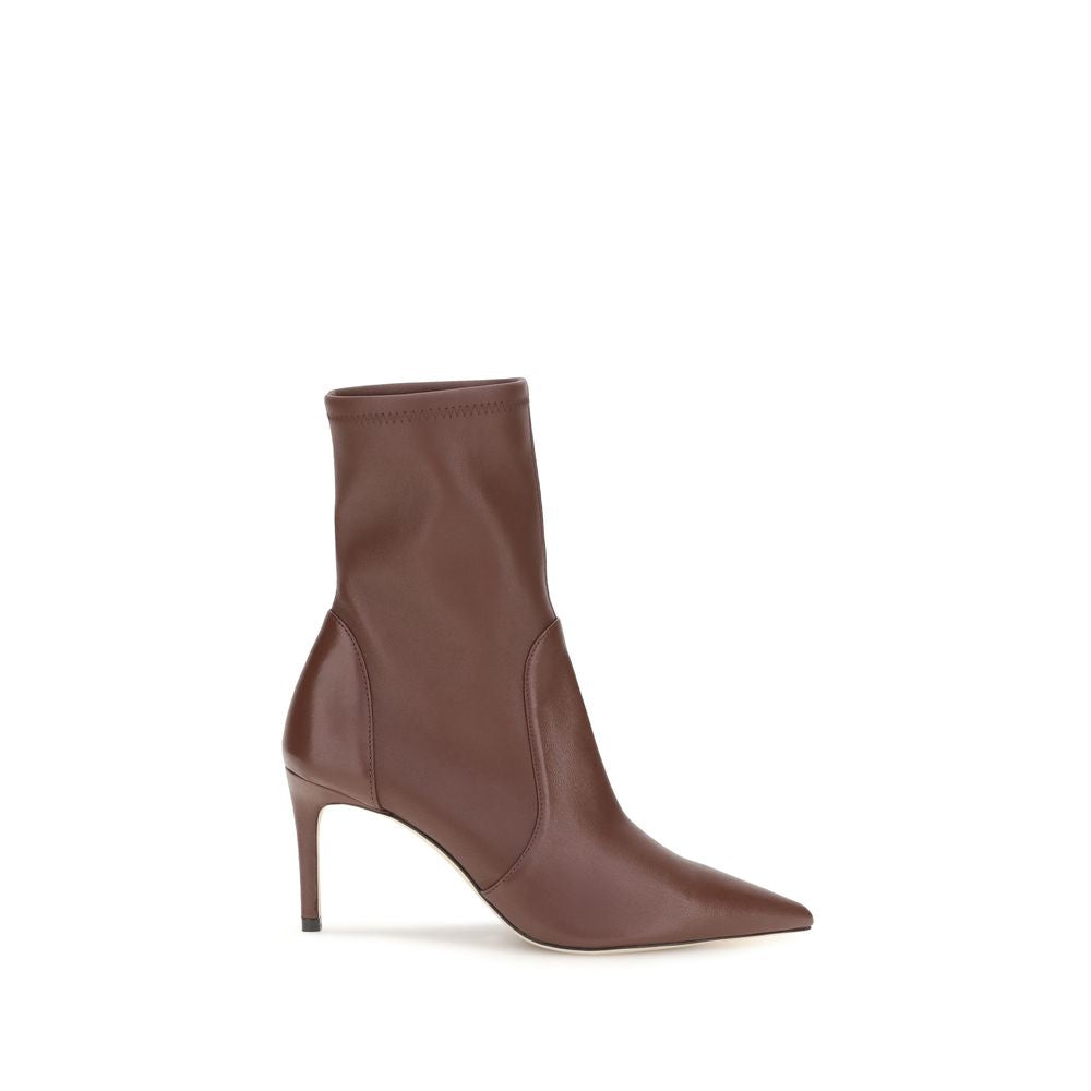 Stuart Weitzman Power Brown Calf Leather Ankle Boots