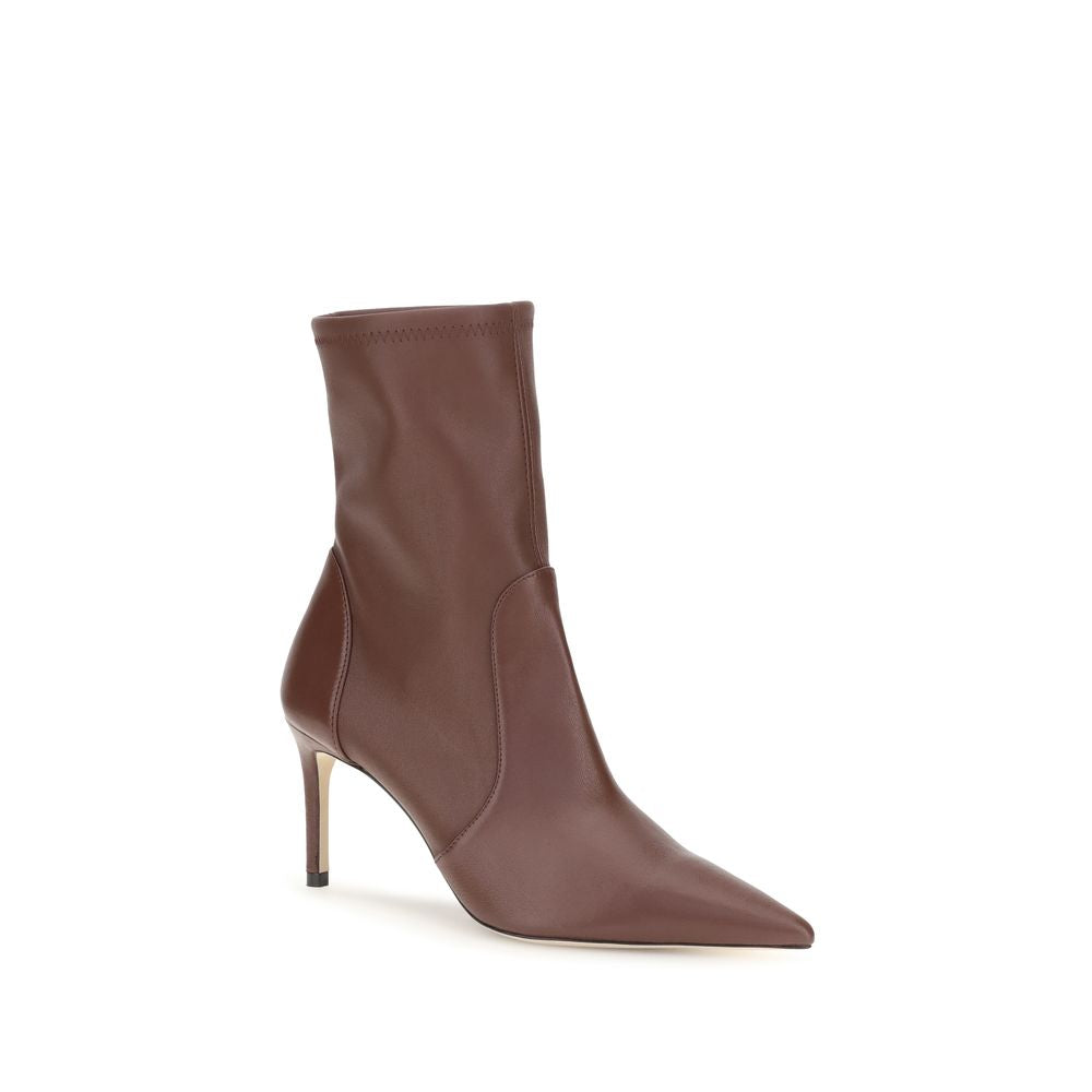 Stuart Weitzman Power Brown Calf Leather Ankle Boots