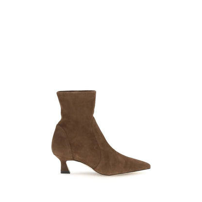 Stuart Weitzman Vinnie Brown Calf Leather Ankle Boots
