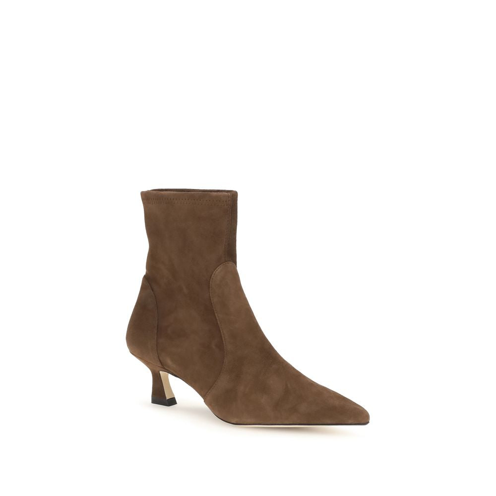 Stuart Weitzman Vinnie Brown Calf Leather Ankle Boots