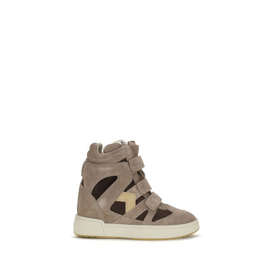 Isabel Marant Balskee Beige Suede And Leather High-Top Sneakers