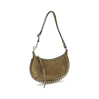 Isabel Marant Oskan Moon Taupe Woven Suede Shoulder Bag