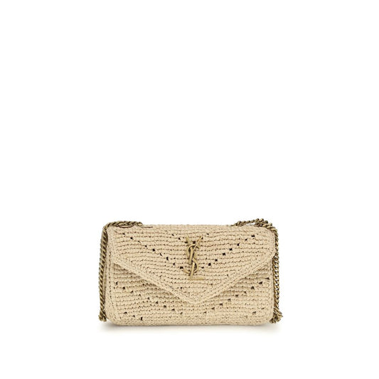 Saint Laurent Loulou Toy Natural Raffia Shoulder Bag