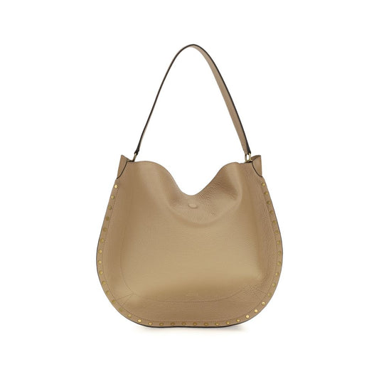 Isabel Marant Oskan Beige Calf Leather Hobo Bag
