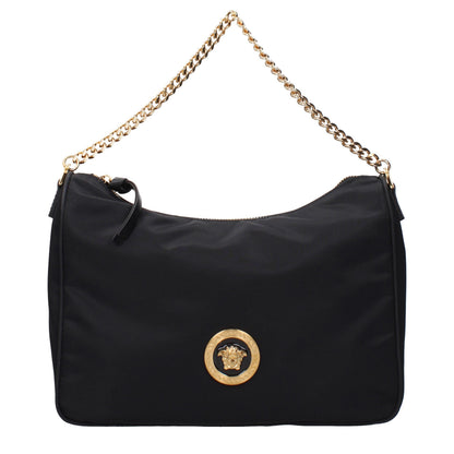 Versace La Medusa Small Black Nylon Top-Handle Bag