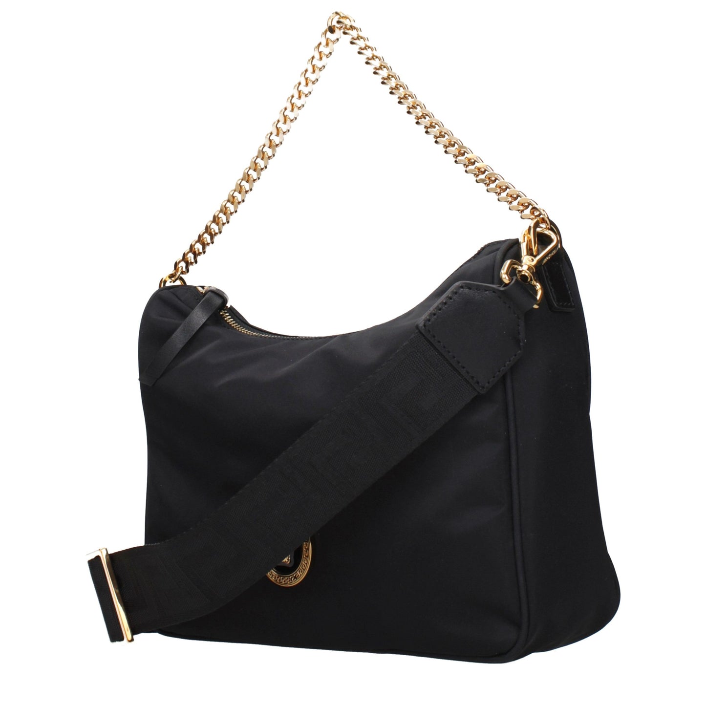 Versace La Medusa Small Black Nylon Top-Handle Bag