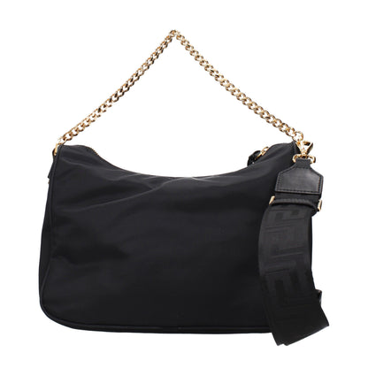 Versace La Medusa Small Black Nylon Top-Handle Bag