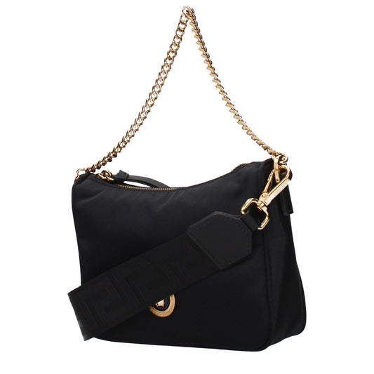 Versace Repeat Mini Black Nylon Hobo Bag