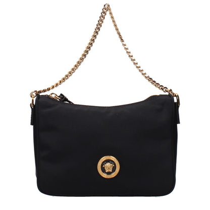Versace Repeat Mini Hobo Bag in Black Nylon
