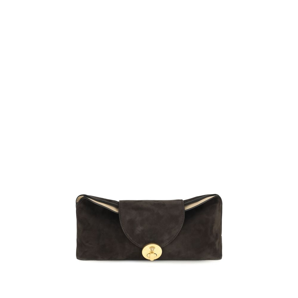 Versace Vivian Brown Suede Pouch Clutch Bag