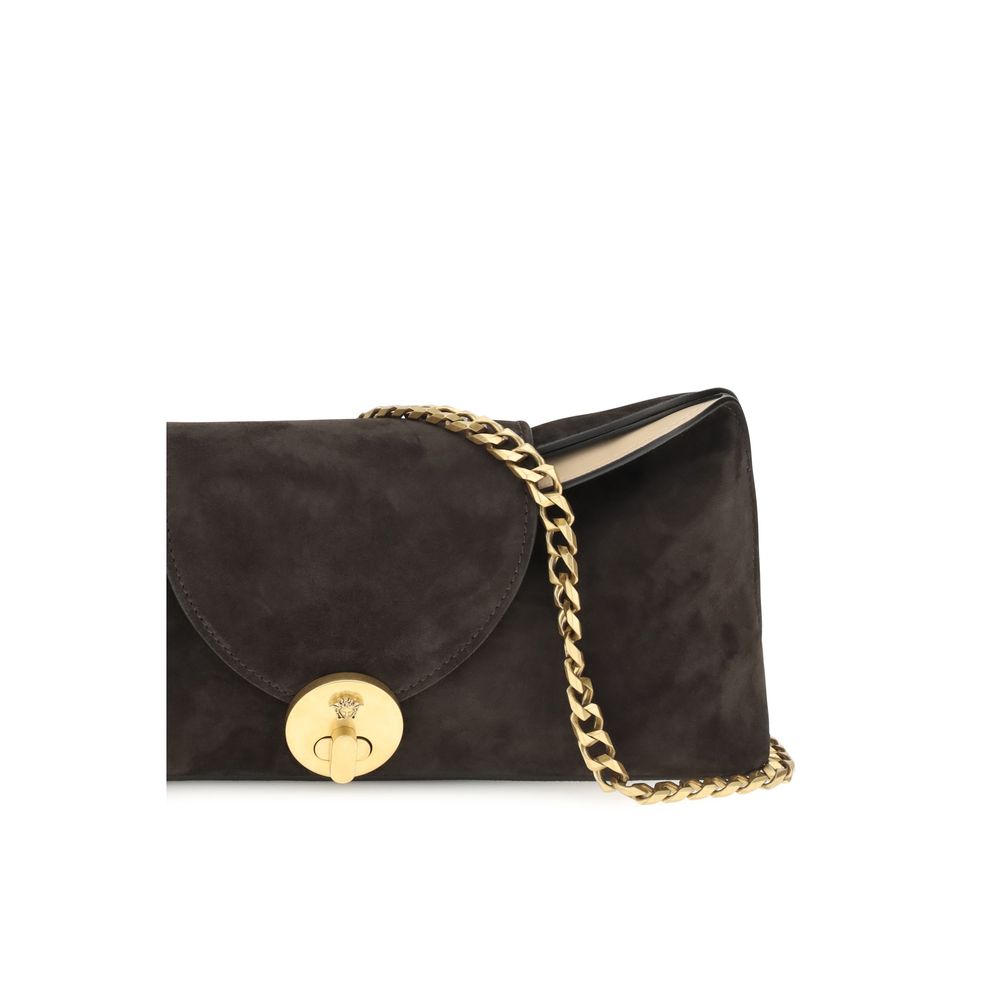 Versace Vivian Brown Suede Pouch Clutch Bag