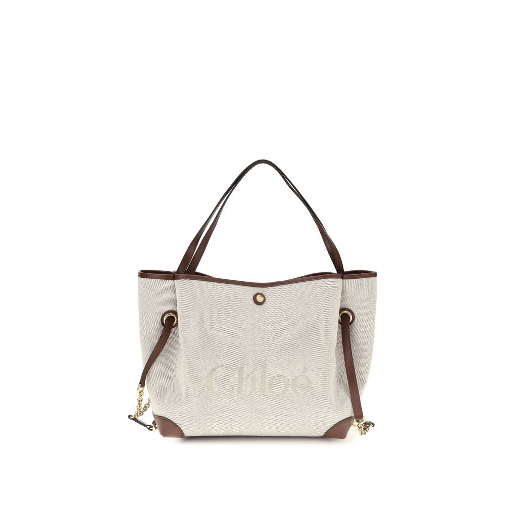 Chloé Clover Beige Cotton Canvas Tote Bag