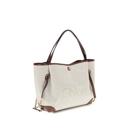 Chloé Clover Beige Cotton Canvas Tote Bag