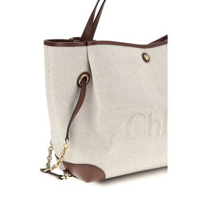 Chloé Clover Beige Cotton Canvas Tote Bag