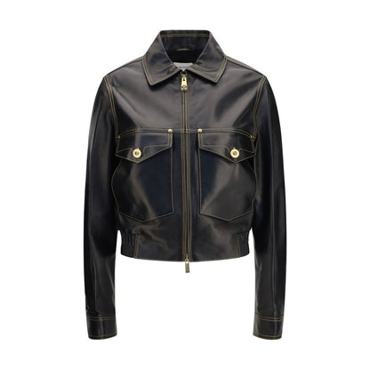 Versace Black Nappa Leather Blouson Jacket