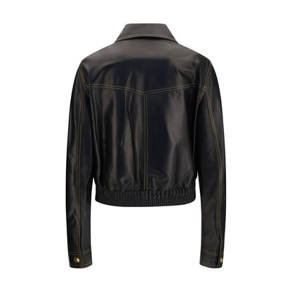 Versace Black Nappa Leather Blouson Jacket