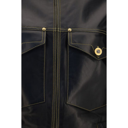 Versace Black Nappa Leather Blouson Jacket