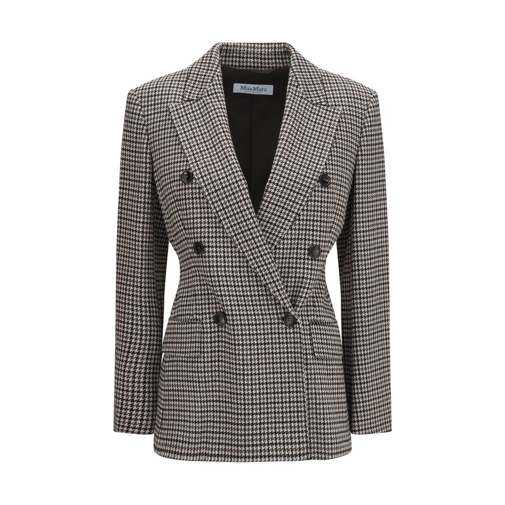 Max Mara Eccelso Houndstooth Double-Breasted Blazer