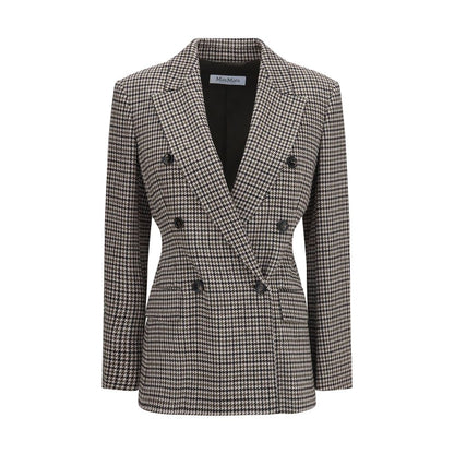 Max Mara Eccelso Houndstooth Double-Breasted Blazer