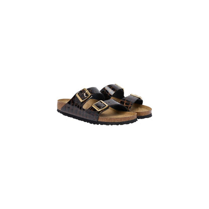 Birkenstock Arizona Black Embossed Leather Sandals