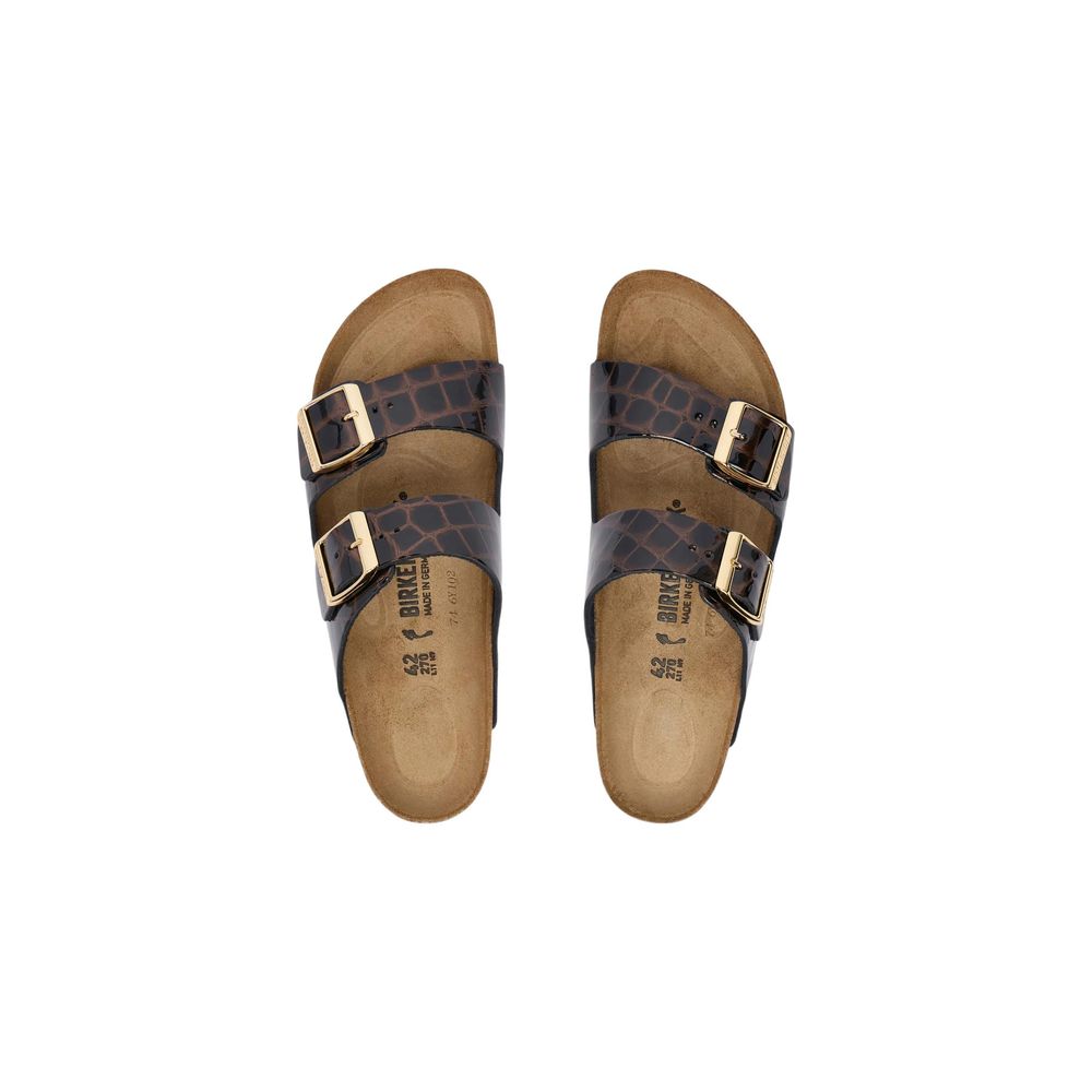 Birkenstock Arizona Black Embossed Leather Sandals