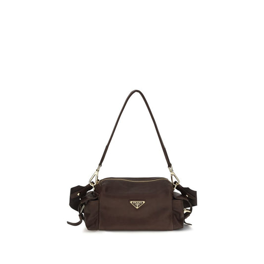Prada Explore Brown Nappa Leather Shoulder Bag