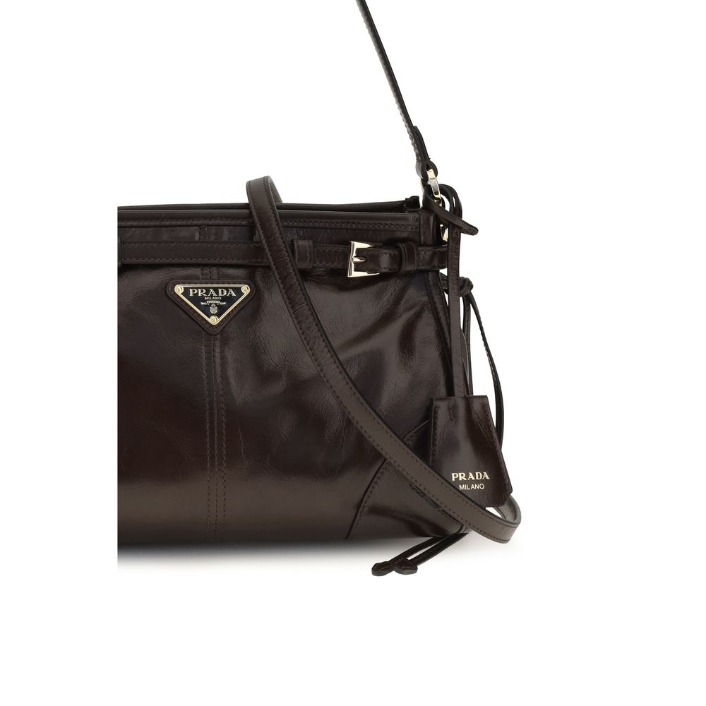 Prada Bonnie Small Cognac Leather Hobo Bag