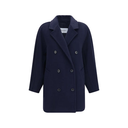 Max Mara Rebus Blue Wool-Cashmere Double-Breasted Jacket
