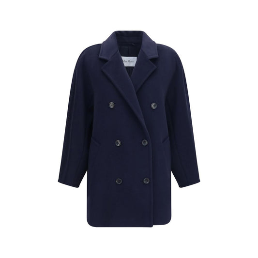 Max Mara Rebus Blue Wool-Cashmere Double-Breasted Jacket