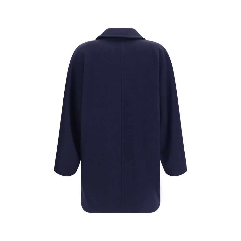 Max Mara Rebus Blue Wool-Cashmere Double-Breasted Jacket