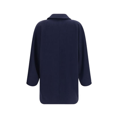 Max Mara Rebus Blue Wool-Cashmere Double-Breasted Jacket