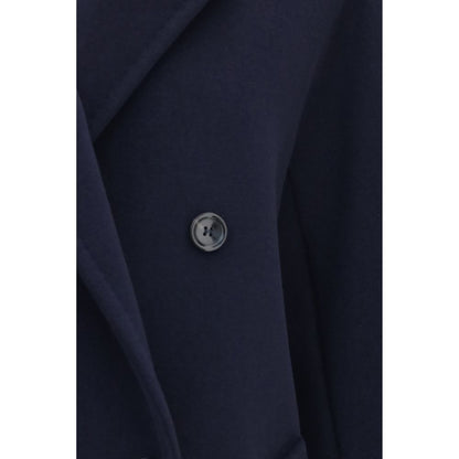 Max Mara Rebus Blue Wool-Cashmere Double-Breasted Jacket