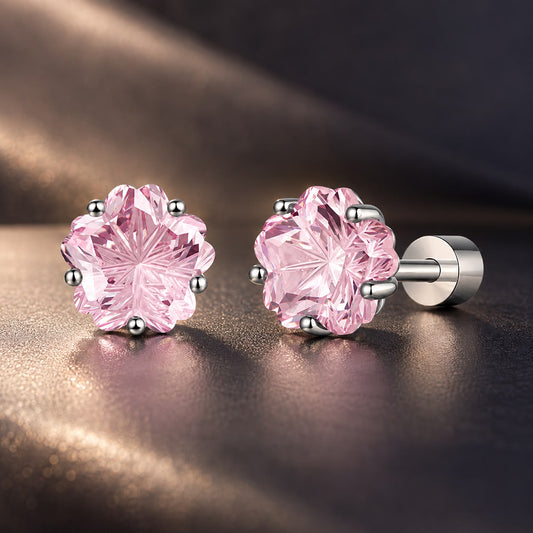 White Gold Plated Sterling Silver Pavé CZ Stud Earrings