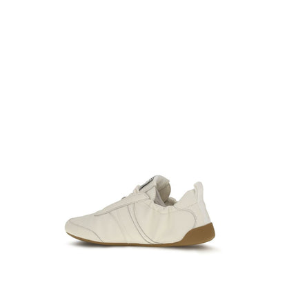 Chloé Kick Beige Fabric And Leather Sneakers