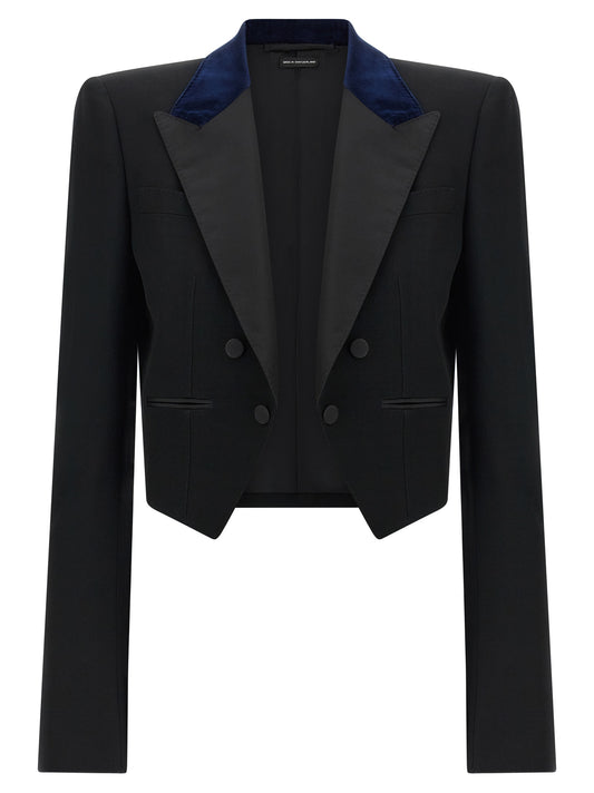 Tom Ford Sharp Cropped Wool Tuxedo Blazer