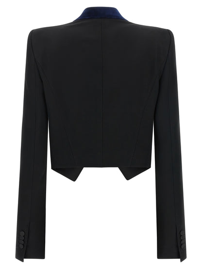 Tom Ford Sharp Cropped Wool Tuxedo Blazer