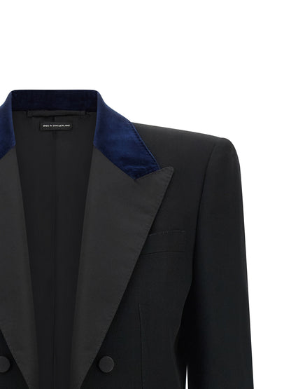 Tom Ford Sharp Cropped Wool Tuxedo Blazer