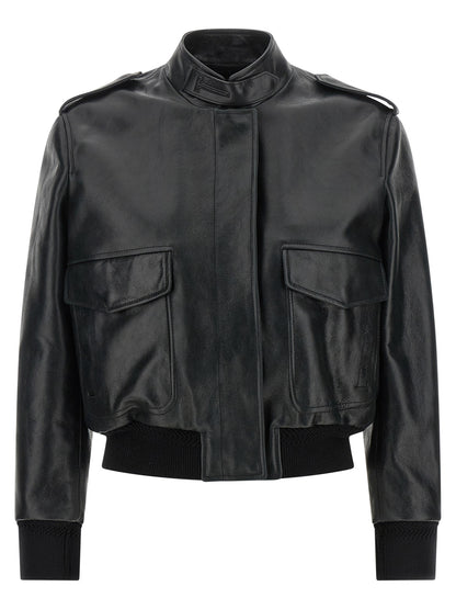 Tom Ford Aviator Black Lambskin Leather Jacket