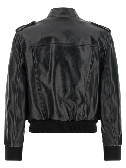 Tom Ford Aviator Black Lambskin Leather Jacket