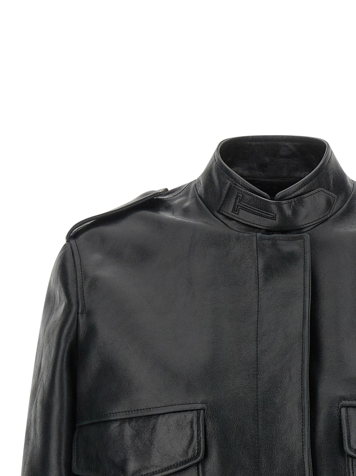 Tom Ford Aviator Black Lambskin Leather Jacket