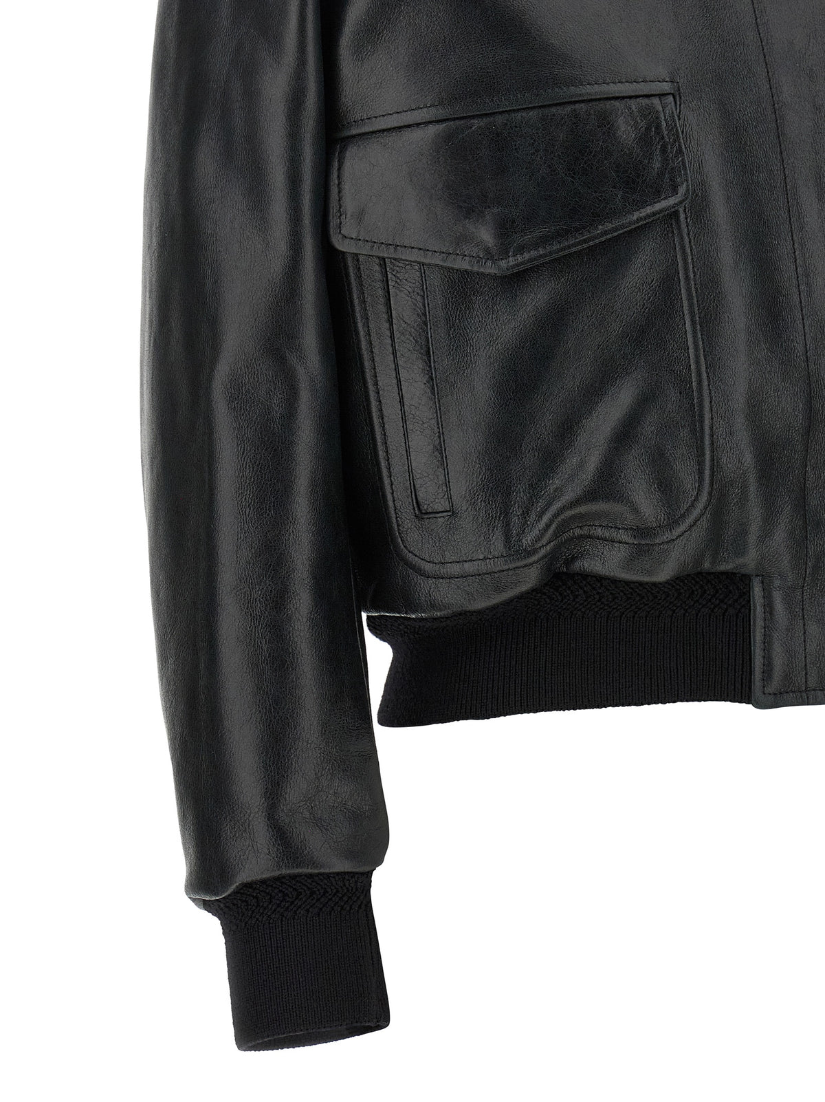 Tom Ford Aviator Black Lambskin Leather Jacket