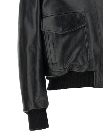Tom Ford Aviator Black Lambskin Leather Jacket