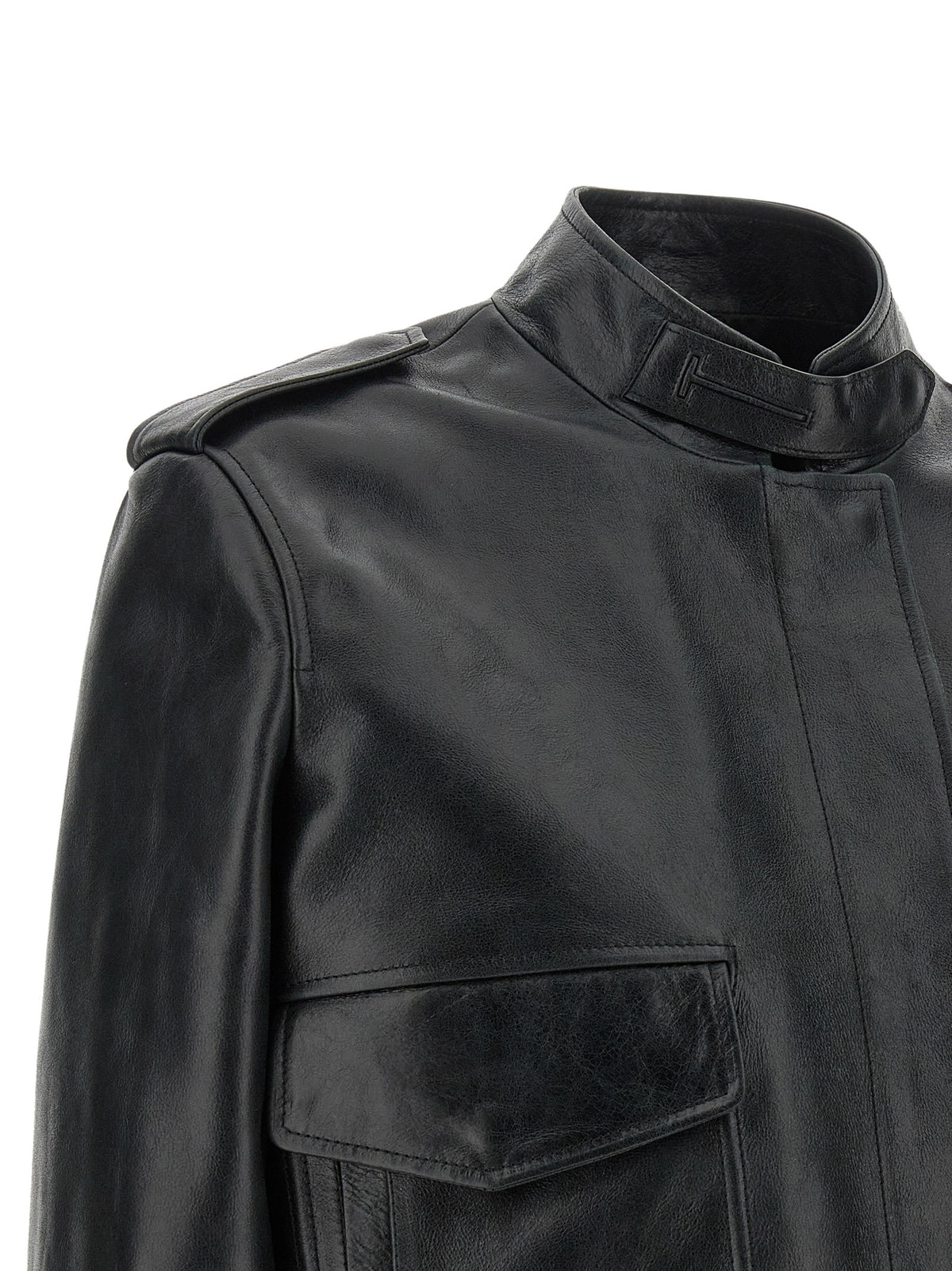 Tom Ford Aviator Black Lambskin Leather Jacket