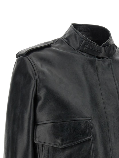 Tom Ford Aviator Black Lambskin Leather Jacket